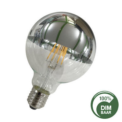 ETH Filament LED globe G125 2200k E27 kopspiegel zilver 4w