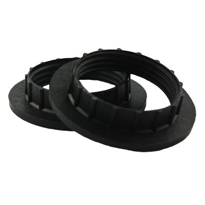 Fitting ring E27 kunststof zwart